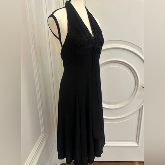 BCBGMaxAzria Black Vintage Y2K Fairy Grunge Midi Halter Dress (Size Small) - Picture 2 of 7
